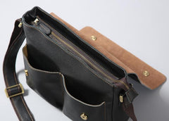 Genuine Leather Mens Cool Shoulder Bag Messenger Bag Chest Bag Bike Bag Cycling Bag for men