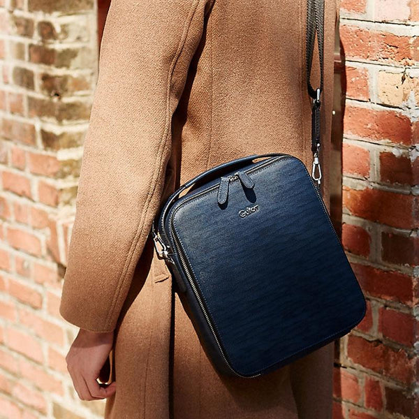 Genuine Leather Mens Cool Shoulder Bag Messenger Bag Chest Bag Bike Bag Cycling Bag for men - imessengerbags