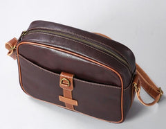 Genuine Leather Mens Cool Shoulder Bag Messenger Bag Chest Bag Bike Bag Cycling Bag for men