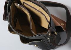 Genuine Leather Mens Cool Shoulder Bag Messenger Bag Chest Bag Bike Bag Cycling Bag for men