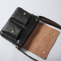 Genuine Leather Mens Cool Shoulder Bag Messenger Bag Chest Bag Bike Bag Cycling Bag for men