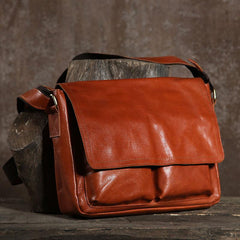 Genuine Leather Mens Cool Shoulder Bag Messenger Bag Chest Bag Bike Bag Cycling Bag for men