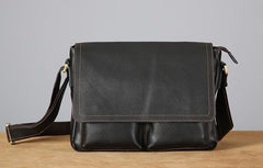 Genuine Leather Mens Cool Shoulder Bag Messenger Bag Chest Bag Bike Bag Cycling Bag for men