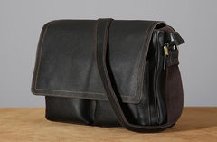 Genuine Leather Mens Cool Shoulder Bag Messenger Bag Chest Bag Bike Bag Cycling Bag for men