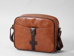 Genuine Leather Mens Cool Shoulder Bag Messenger Bag Chest Bag Bike Bag Cycling Bag for men