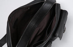 Genuine Leather Mens Cool Small Shoulder Bag Messenger Bag Bike Bag Cycling Bag for men