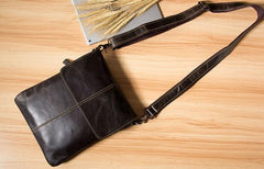 Genuine Leather Mens Cool Small Shoulder Bag Purse Messenger Bag Crossbody Bag for Men - imessengerbags