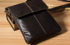 Genuine Leather Mens Cool Small Shoulder Bag Purse Messenger Bag Crossbody Bag for Men - imessengerbags