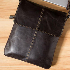 Genuine Leather Mens Cool Small Shoulder Bag Purse Messenger Bag Crossbody Bag for Men - imessengerbags
