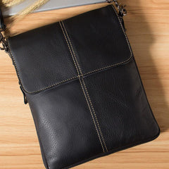 Genuine Leather Mens Cool Small Shoulder Bag Purse Messenger Bag Crossbody Bag for Men - imessengerbags