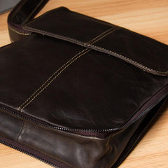 Genuine Leather Mens Cool Small Shoulder Bag Purse Messenger Bag Crossbody Bag for Men - imessengerbags