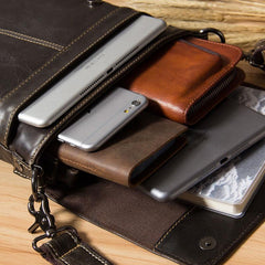Genuine Leather Mens Cool Small Shoulder Bag Purse Messenger Bag Crossbody Bag for Men - imessengerbags