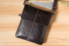 Genuine Leather Mens Cool Small Shoulder Bag Purse Messenger Bag Crossbody Bag for Men - imessengerbags