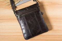 Genuine Leather Mens Cool Small Shoulder Bag Purse Messenger Bag Crossbody Bag for Men - imessengerbags