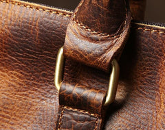 Genuine Leather Mens Large Brown Travel Bag Cool Duffle Bag Shoulder Bag Weekender Bag for Men - imessengerbags