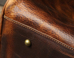 Genuine Leather Mens Large Blue Travel Bag Cool Duffle Bag Shoulder Bag Weekender Bag for Men