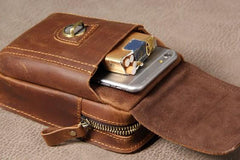 Leather Belt Pouch Mens Small Cases Waist Bag Hip Pack Belt Bag Fanny Pack Bumbag for Men - imessengerbags