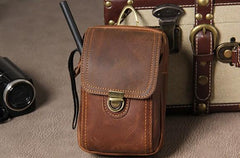 Leather Belt Pouch Mens Small Cases Waist Bag Hip Pack Belt Bag Fanny Pack Bumbag for Men - imessengerbags