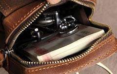 Leather Belt Pouch Mens Small Cases Waist Bag Hip Pack Belt Bag Fanny Pack Bumbag for Men - imessengerbags