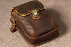 Leather Belt Pouch Mens Small Cases Waist Bag Hip Pack Belt Bag Fanny Pack Bumbag for Men - imessengerbags