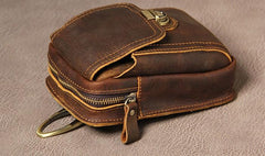 Leather Belt Pouch Mens Small Cases Waist Bag Hip Pack Belt Bag Fanny Pack Bumbag for Men - imessengerbags