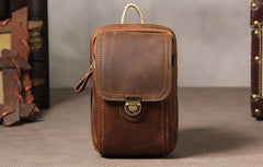 Leather Belt Pouch Mens Small Cases Waist Bag Hip Pack Belt Bag Fanny Pack Bumbag for Men - imessengerbags
