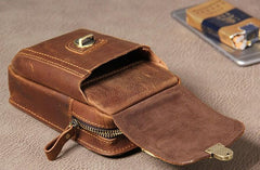 Leather Belt Pouch Mens Small Cases Waist Bag Hip Pack Belt Bag Fanny Pack Bumbag for Men - imessengerbags