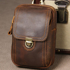 Leather Belt Pouch Mens Small Cases Waist Bag Hip Pack Belt Bag Fanny Pack Bumbag for Men - imessengerbags