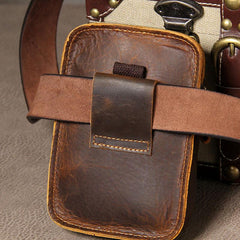 Leather Belt Pouch Mens Small Cases Waist Bag Hip Pack Belt Bag Fanny Pack Bumbag for Men