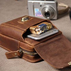 Leather Belt Pouch Mens Small Cases Waist Bag Hip Pack Belt Bag Fanny Pack Bumbag for Men - imessengerbags
