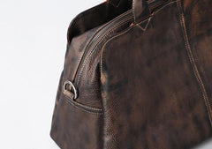 Genuine Leather Mens Travel Bag Cool Messenger Bag Shoulder Bag Handbag Weekender Bag for Men