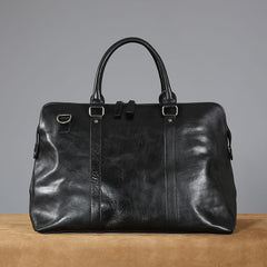 Genuine Leather Mens Travel Bag Cool Messenger Bag Shoulder Bag Handbag Weekender Bag for Men - imessengerbags