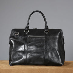 Genuine Leather Mens Travel Bag Cool Messenger Bag Shoulder Bag Handbag Weekender Bag for Men - imessengerbags