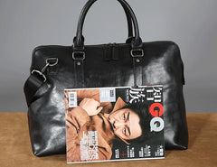 Genuine Leather Mens Travel Bag Cool Messenger Bag Shoulder Bag Handbag Weekender Bag for Men - imessengerbags
