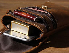 Leather Belt Pouch Mens Small Cases Waist Bag Hip Pack Belt Bag Fanny Pack Bumbag for Men