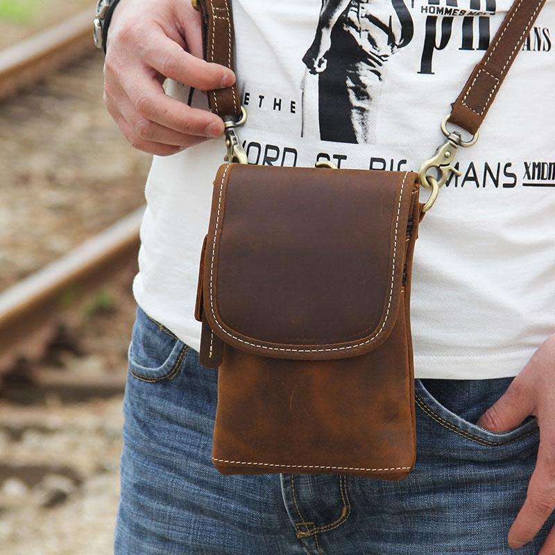 Leather & Waxed Canvas Viking Foraging Pouch Belt Bag