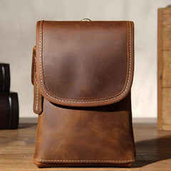 Leather Belt Pouch Mens Small Cases Waist Bag Hip Pack Belt Bag Fanny Pack Bumbag for Men