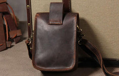 Leather Belt Pouch Mens Small Cases Waist Bag Hip Pack Belt Bag Fanny Pack Bumbag for Men - imessengerbags