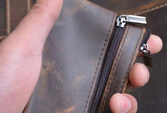 Genuine Leather Mens Wallet Cool Short Card Coin Holder Wallet Purse for Mens - imessengerbags