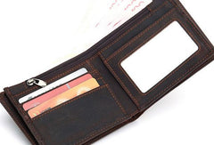 Genuine Leather Mens Wallet Cool billfold Slim Bifold Wallet Card Wallet Purse for Mens
