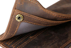 Leather Long wallets for Men Wallet Vintage Zipper Credit Cards Wallet for Men Bifold