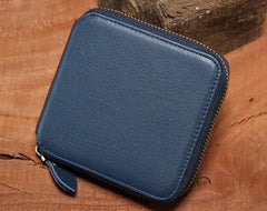 Genuine Leather Mens Zipper Cool billfold Leather Wallet Men Small Wallets Bifold for Men - imessengerbags