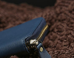 Genuine Leather Mens Zipper Cool billfold Leather Wallet Men Small Wallets Bifold for Men - imessengerbags