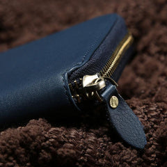 Genuine Leather Mens Zipper Cool billfold Leather Wallet Men Small Wallets Bifold for Men - imessengerbags