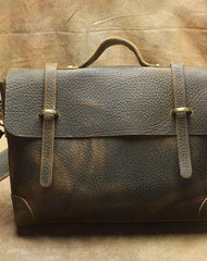Vintage Mens Leather Briefcase Business Briefcase Work Bag Shoulder Bag For Men - imessengerbags