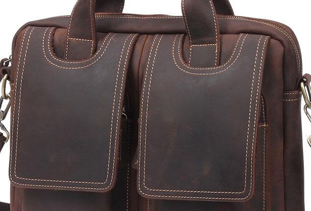 VINTAGE LEATHER MENS LARGE BRIEFCASES BUSINESS BRIEFCASEs COOL SHOULDER BAG HANDBAGS FOR MEN - imessengerbags