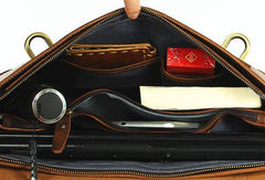 Vintage Mens Leather Briefcase Business Briefcase Work Bag Shoulder Bag For Men - imessengerbags