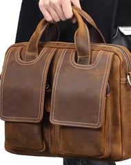 VINTAGE LEATHER MENS LARGE BRIEFCASES BUSINESS BRIEFCASEs COOL SHOULDER BAG HANDBAGS FOR MEN - imessengerbags