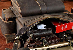 Vintage Mens Leather Biker Drop Leg Bag Messenger Bag Waist Bag Belt Pouches For Men