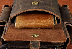 Vintage Mens Leather Biker Drop Leg Bag Messenger Bag Waist Bag Belt Pouches For Men